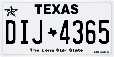 TX license plate DIJ4365