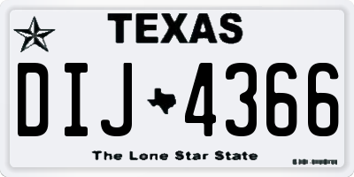 TX license plate DIJ4366