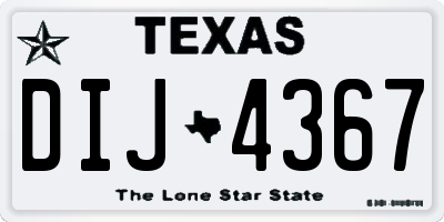 TX license plate DIJ4367