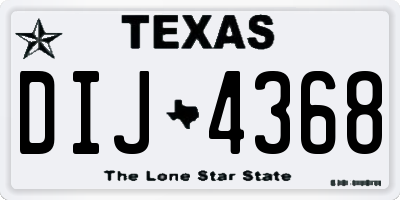 TX license plate DIJ4368