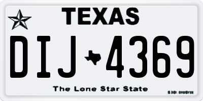 TX license plate DIJ4369