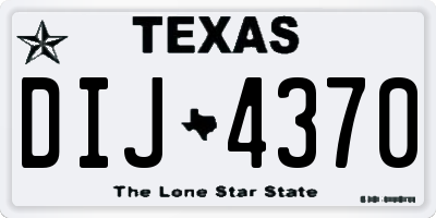 TX license plate DIJ4370