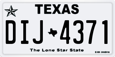 TX license plate DIJ4371