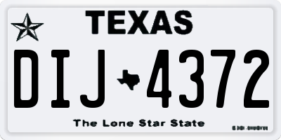 TX license plate DIJ4372