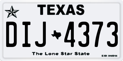 TX license plate DIJ4373