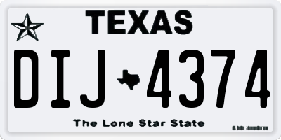 TX license plate DIJ4374