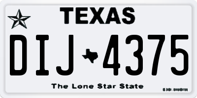 TX license plate DIJ4375