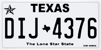 TX license plate DIJ4376