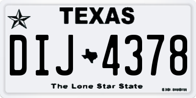 TX license plate DIJ4378