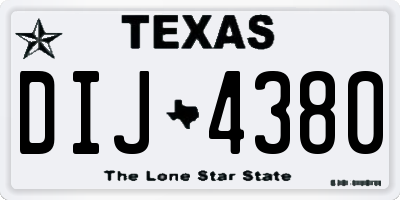 TX license plate DIJ4380