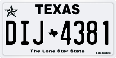 TX license plate DIJ4381
