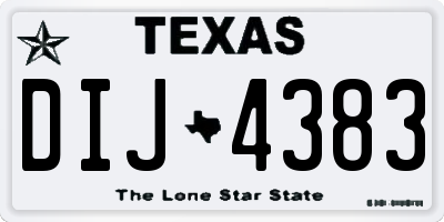 TX license plate DIJ4383