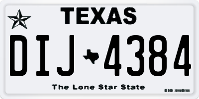 TX license plate DIJ4384