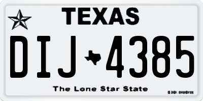 TX license plate DIJ4385