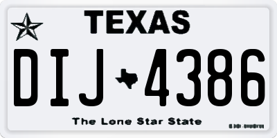 TX license plate DIJ4386