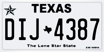TX license plate DIJ4387