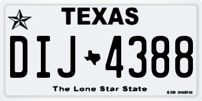 TX license plate DIJ4388
