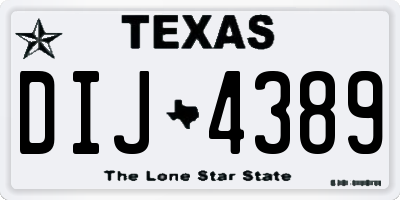 TX license plate DIJ4389