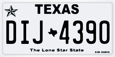 TX license plate DIJ4390