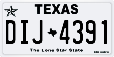 TX license plate DIJ4391