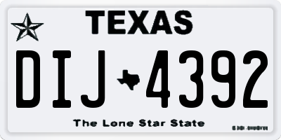 TX license plate DIJ4392