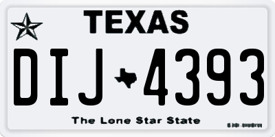 TX license plate DIJ4393