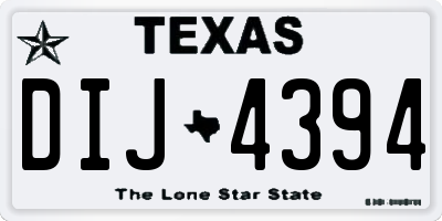 TX license plate DIJ4394