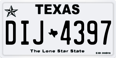 TX license plate DIJ4397