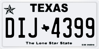 TX license plate DIJ4399