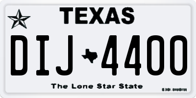 TX license plate DIJ4400