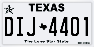 TX license plate DIJ4401