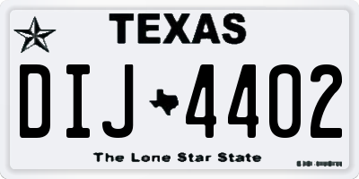 TX license plate DIJ4402