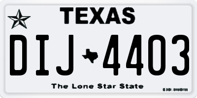 TX license plate DIJ4403