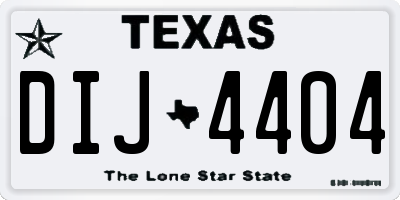 TX license plate DIJ4404