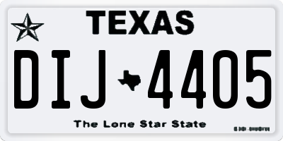 TX license plate DIJ4405