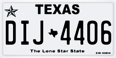 TX license plate DIJ4406