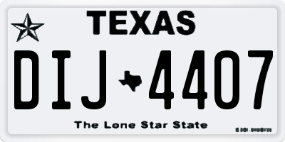 TX license plate DIJ4407