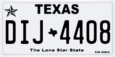 TX license plate DIJ4408