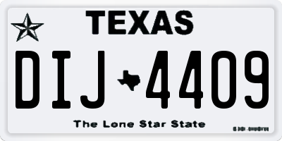 TX license plate DIJ4409