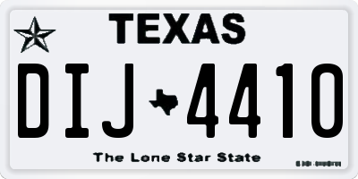 TX license plate DIJ4410