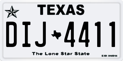 TX license plate DIJ4411