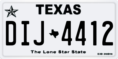 TX license plate DIJ4412