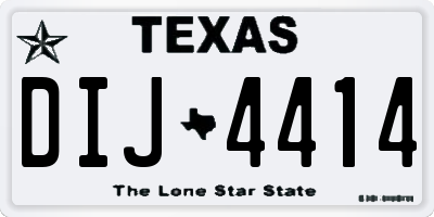 TX license plate DIJ4414