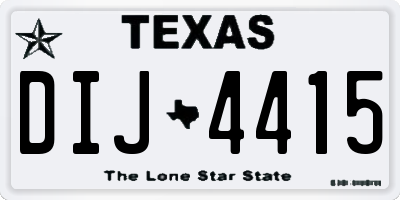 TX license plate DIJ4415