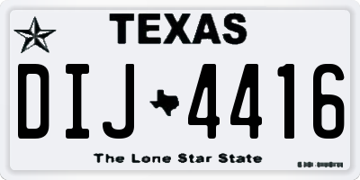 TX license plate DIJ4416