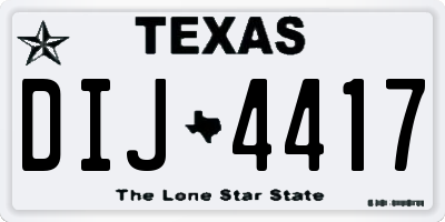 TX license plate DIJ4417