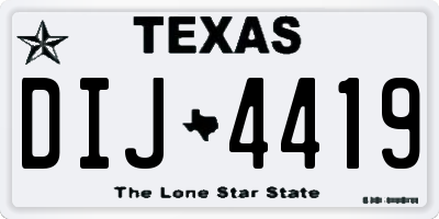 TX license plate DIJ4419