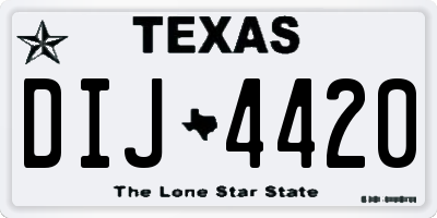 TX license plate DIJ4420