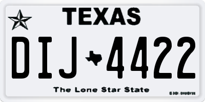 TX license plate DIJ4422