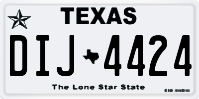 TX license plate DIJ4424